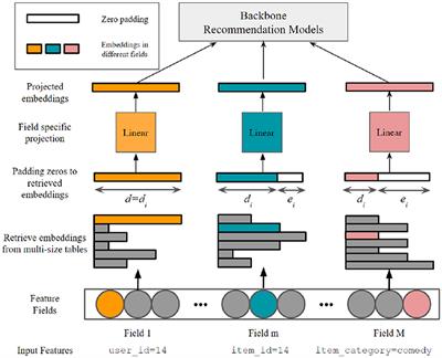 PME: pruning-based multi-size embedding for recommender systems